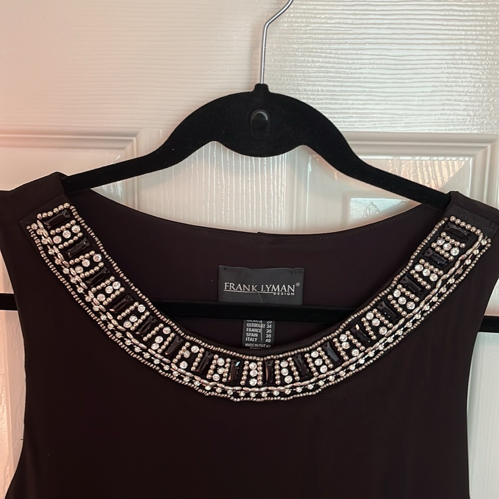 NWT Frank Lyman Jeweled Fringe Tunic - Picture 3 of 9